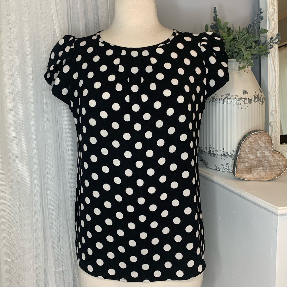 ⚫️ Polka Dot Retro Professional Cute Blouse